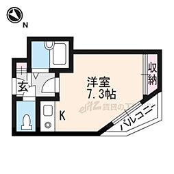 ラピュタ牧野阪 ワンルームの間取図画像