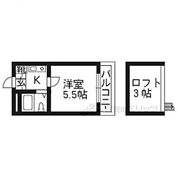 ヨーロピアン3番館 ワンルームの間取図画像