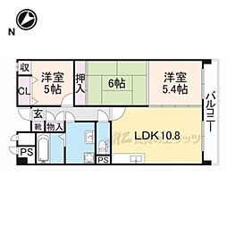 アビタシオン長尾駅前 3LDKの間取図画像