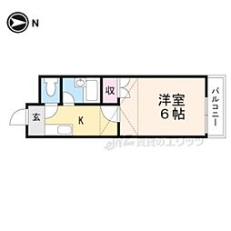プレアール船橋 1Kの間取図画像