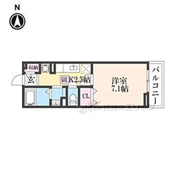 ヌーベル・ソウザ1 1Kの間取図画像