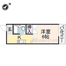 ラ・セーヌ 1Kの間取図画像