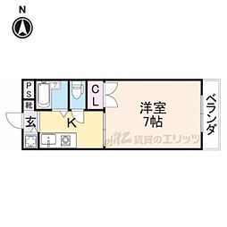 ラヴェニュー西牧野 1Kの間取図画像