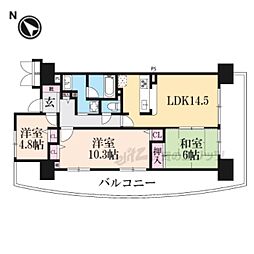 ジオ枚方 3LDKの間取図画像