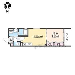 セレニティ出雲町 1LDKの間取図画像