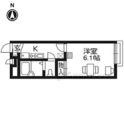 レオパレスジオントレス 1Kの間取図画像