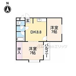 ウエストワン3 2DKの間取図画像