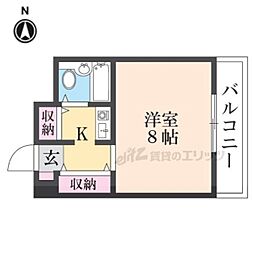 アルカディア・枚方 1Kの間取図画像