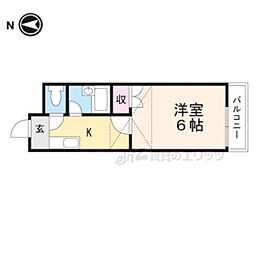 プレアール船橋 1Kの間取図画像