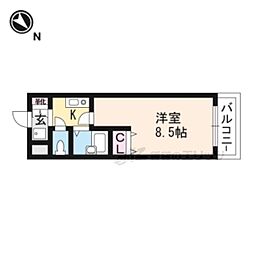 ライフハイム須賀 1Kの間取図画像
