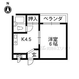 リバーサイド橋本 ワンルームの間取図画像