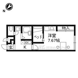 レオパレス八幡大谷 1Kの間取図画像