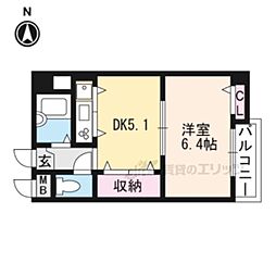 ルサンティエ 1DKの間取図画像