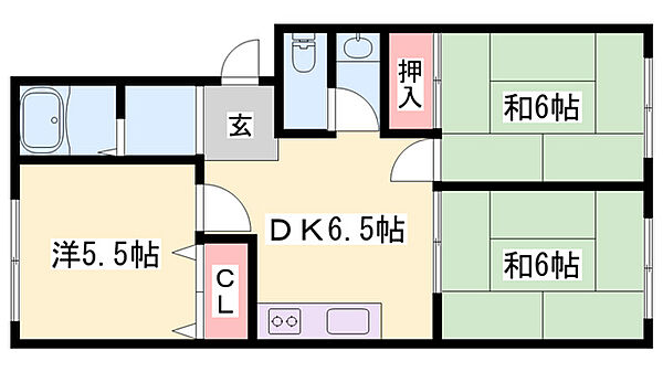 兵庫県加古川市別府町石町(賃貸アパート3DK・1階・50.00㎡)の写真 その2