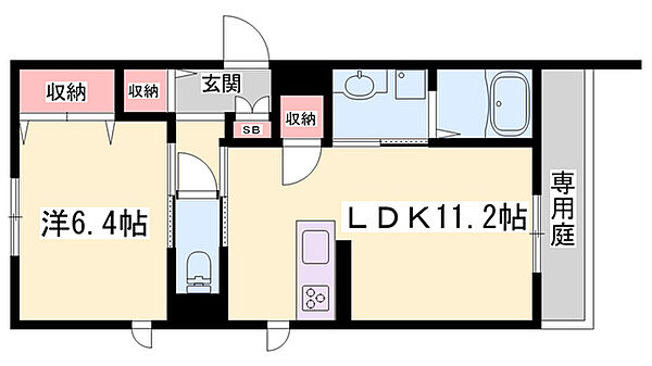 カーサキララ ｜兵庫県西脇市上野(賃貸アパート1LDK・2階・46.23㎡)の写真 その2