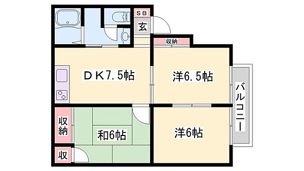 キャピタルコンフォール加古川　A棟 ｜兵庫県加古川市加古川町稲屋(賃貸アパート2LDK・2階・53.77㎡)の写真 その2