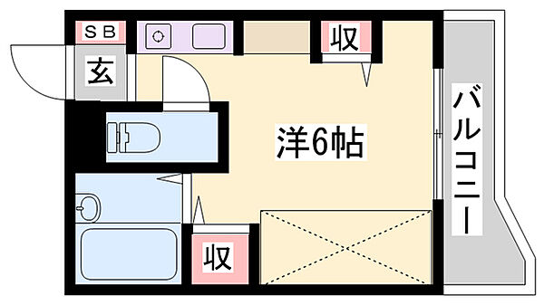 オリエンタルマンションI ｜兵庫県高砂市荒井町小松原3丁目(賃貸マンション1R・2階・18.00㎡)の写真 その2