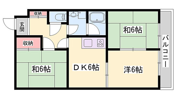 兵庫県加古川市加古川町北在家(賃貸マンション3DK・1階・54.57㎡)の写真 その2