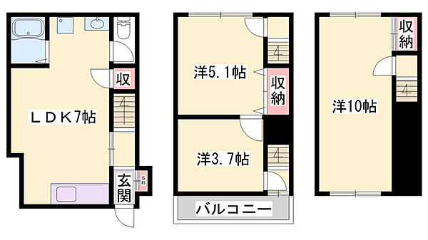 東本荘テラスハウス ｜兵庫県加古郡播磨町東本荘1丁目(賃貸一戸建3LDK・3階・63.96㎡)の写真 その1