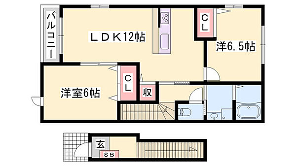 グレイシャス　ハイムＡ棟 ｜兵庫県加東市下滝野1丁目(賃貸アパート2LDK・2階・58.86㎡)の写真 その2