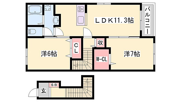 エスペランサ ｜兵庫県加東市社(賃貸アパート2LDK・2階・58.67㎡)の写真 その2