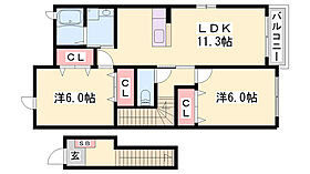 ヴィッラ・ジェンテII  ｜ 兵庫県西脇市野村町（賃貸アパート2LDK・2階・58.48㎡） その2