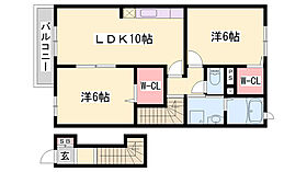 ウッズスクエアーＢ  ｜ 兵庫県多可郡多可町中区安楽田（賃貸アパート2LDK・2階・54.85㎡） その2