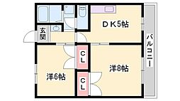 ダイコーポ西藤江 2DKの間取図画像