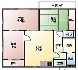 ハイツ旭が丘 3LDKの間取図画像