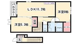 プチアンジュ 2LDKの間取図画像