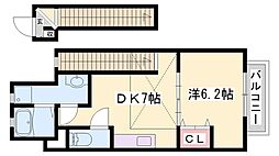エバーソレーユ 1DKの間取図画像