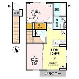 コーワロジデンス 2LDKの間取図画像