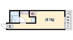西明石ヤングパレス2 ワンルームの間取図画像