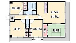 シャルヴィ加古川 4LDKの間取図画像