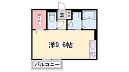 テンツリー新在家 ワンルームの間取図画像