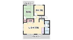 パークサイドハイツ 2LDKの間取図画像