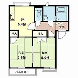 フレグランス明石西 2DKの間取図画像