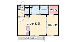 D-PLACE良野 1LDKの間取図画像