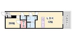 TIDEstyleHAYASHIZAKI 1LDKの間取図画像