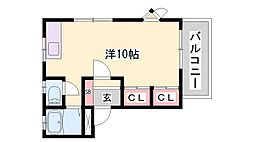 ファレ神明 ワンルームの間取図画像