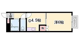 パインヒルズ西明石 1DKの間取図画像