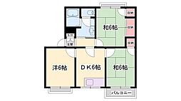 サンハイツ吉田 3DKの間取図画像