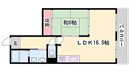 リバーサイドA 1LDKの間取図画像