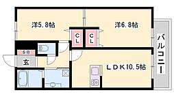 シャルムアンジュ 1LDKの間取図画像