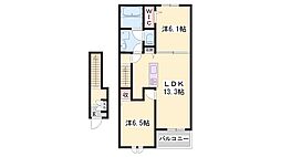 アルドーレ 2LDKの間取図画像