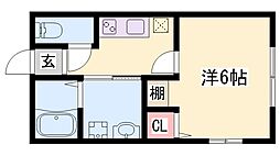 リープラス恵比須駅前 1Kの間取図画像
