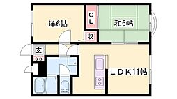 フォルトゥーナ 2LDKの間取図画像