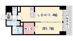シェーネル・ブラウエン加古川 1LDKの間取図画像