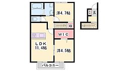 メゾンポルテ・ボヌール尾上 2LDKの間取図画像