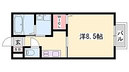 リヴェール 1Kの間取図画像
